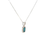 14k White Gold 1.35ct Tourmaline/ .40ct G SI1 Round Diamond Pendant